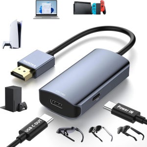 HDMI-USB C 어댑터 4K@60Hz HDMI 입력-노트북, ROG Ally, PS4/5, Xbox-AR 안경, XR 안경, VITURE Pro 등을 위한 USB C 출력