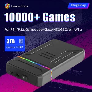 휴대용 3TB 게이밍 HDD 비디오 게임 콘솔, 10000개 이상의 게임 및 30개 이상의 에뮬레이터 탑재, Xbox/Switch/PS4/PS3 플러그 앤 플레이 지원, 윈도우 P