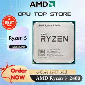 100% 새 상품, 정품 AMD Ryzen 5 R5 2600 3.4GHz 6코어 12스레드 CPU 프로세서 소켓 AM4 특가 판매