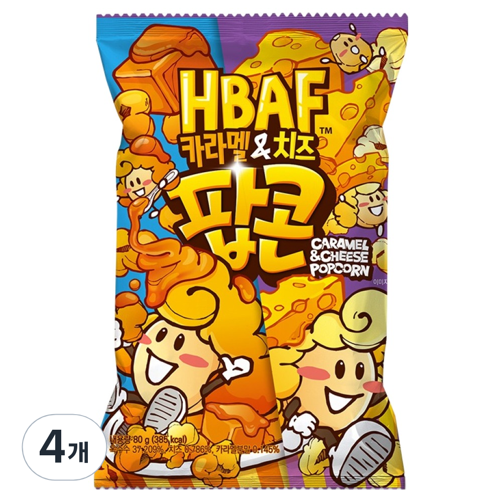 바프 카라멜 앤 치즈 팝콘, 80g, 4개 (3,960원) (무료)