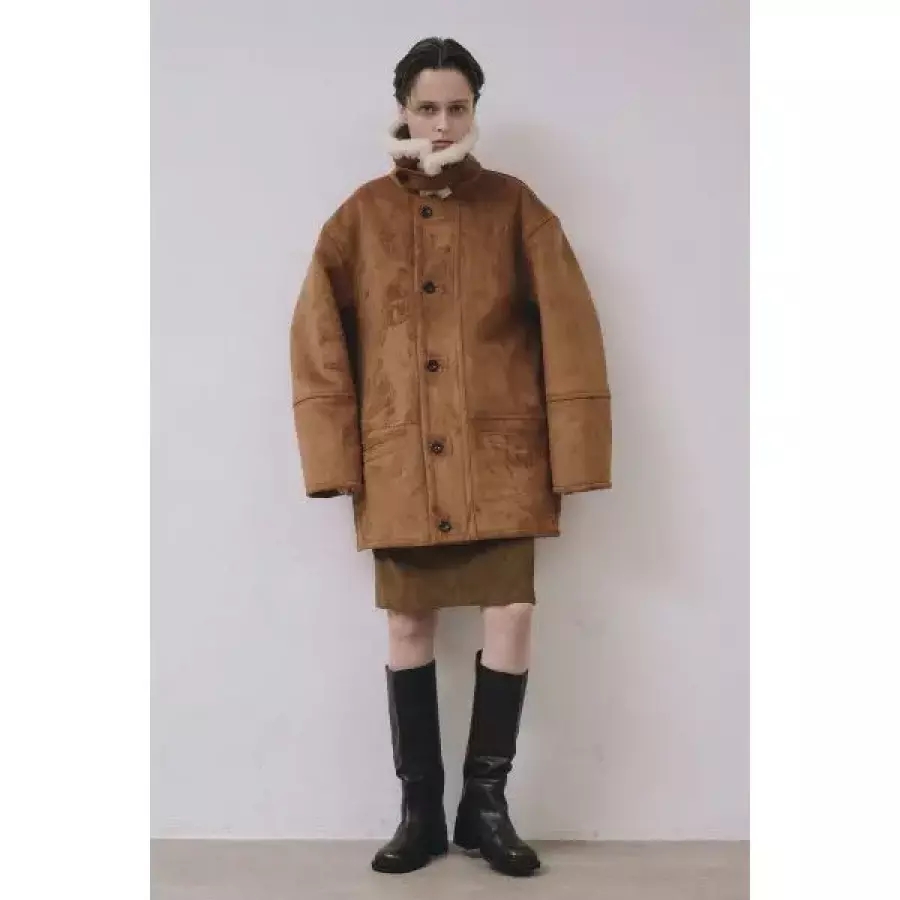 MIDNLOW Acoustic Suede Shearling Coat 2316750