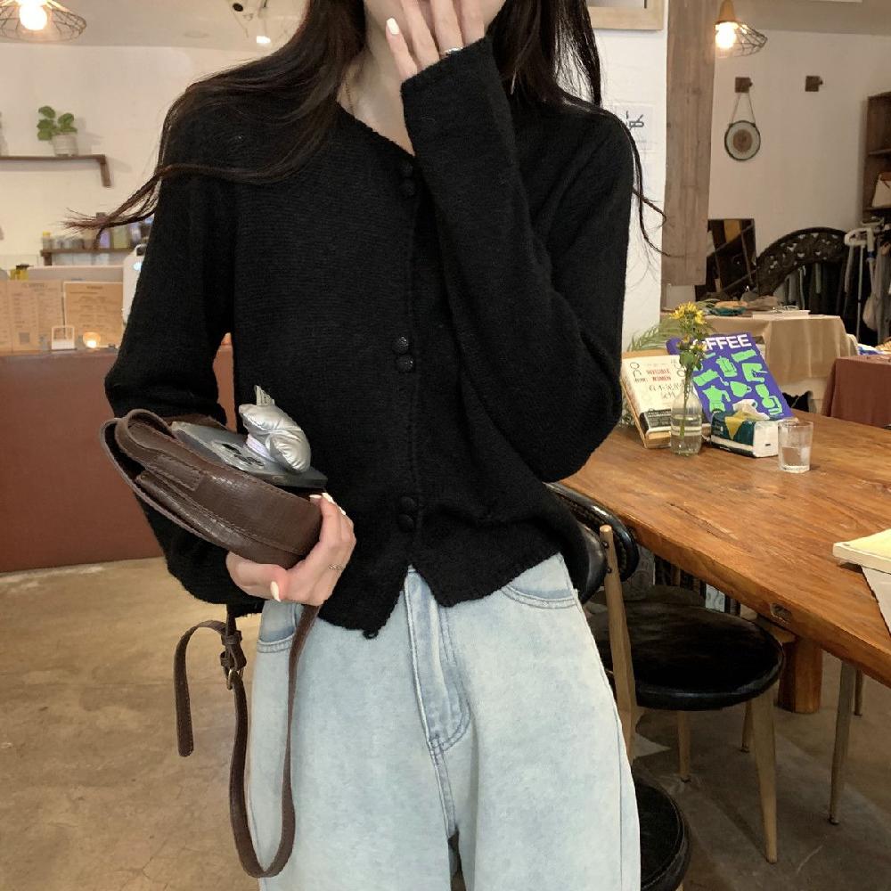 하트시그널 정규리가디건 브이넥가디건 5  블랙  M