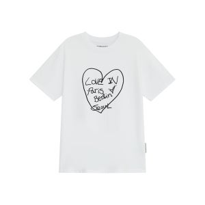 [더뮤지엄비지터] LETTERING HEART OVERFIT T-SHIRT (WHITE)