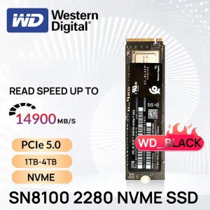 웨스턴 디지털 PCIe 5.0 신형 SSD SN8100 1TB 2TB 4TB NVMe 읽기 속도 14900MB/s M.2 2280 솔리드 스테이트 드라이브 (PS5 게임용, 데스크