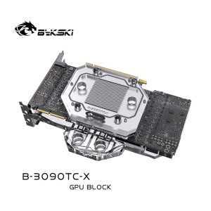 Bykski B-3090TC-X RTX 3090 시리즈 GPU 비디오 카드용 백플레이트 워터 블록/범용 VRAM 방열판 냉각/구리 라디에이터