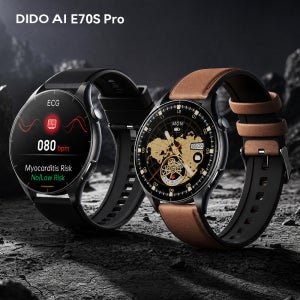 디도 AI E70S 스마트워치 ECG PPG 혈중 산소 심박수 모니터 9mm 초슬림 1.56인치 AMOLED IP68 방수 SOS 블루투스 통화