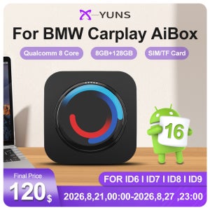 X-YUNS 카플레이 어댑터 무선 2026 Ai 박스 무선 카플레이 BMW ID7 ID8 ID9 안드로이드 16 스마트 카플레이 어댑터 안드로이드 오토