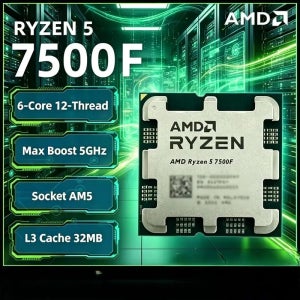 데스크탑 게이밍 CPU AMD Ryzen5 R5 7500F 5NM 3.7GHz 6코어12스레드 32MB L3 65W AM5 DDR5 사양