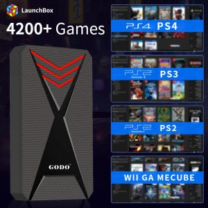 Launchbox 2T HDD 레트로 게임 콘솔 (PS4/PS3/Gamecube/PS2/Wii/Wiiu/Sega Saturn/SNES 호환) 윈도우 PC/노트북용 4200개 이상의