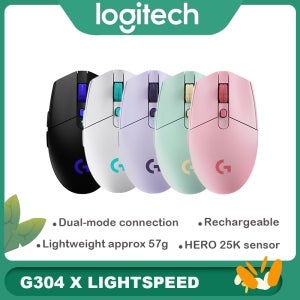 로지텍 G304 X 무선 게이밍 마우스, 57g 경량 FPS 마우스(소형 및 중형 손에 적합), 플러그 앤 플레이 정품 새 상품 선물