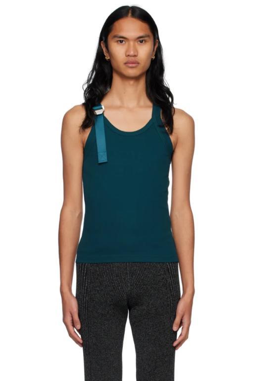 디온리 Blue Safety Slider Tank Top 231417M214013