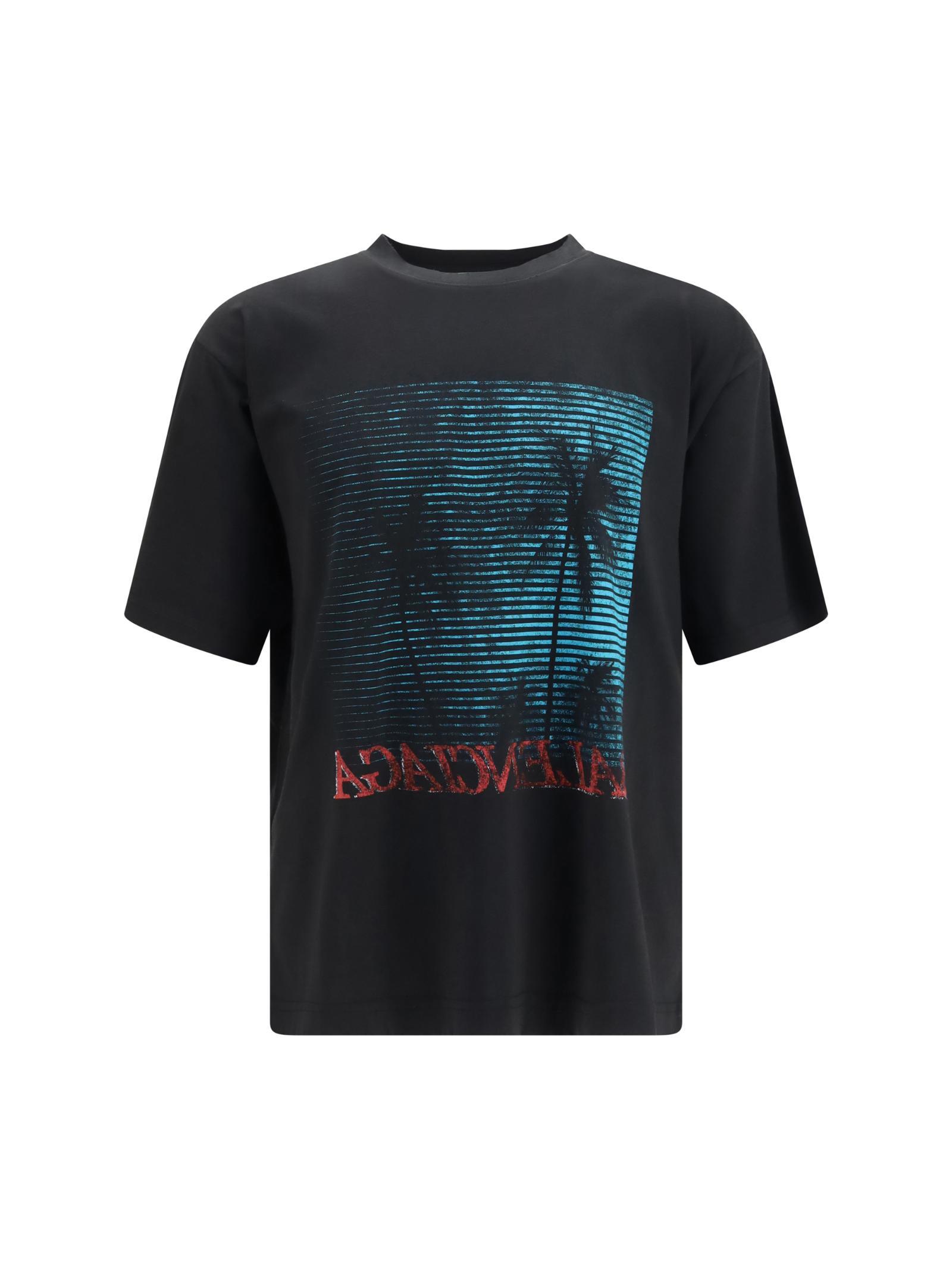 발렌시아가 A001VVTUVO8 1000 BLACK Graphic print T shirt