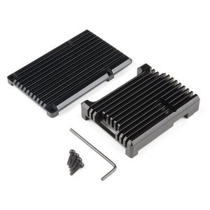 PRT-15773 Aluminum Heatsink Case for Raspberry Pi 4 - Obsidian Black