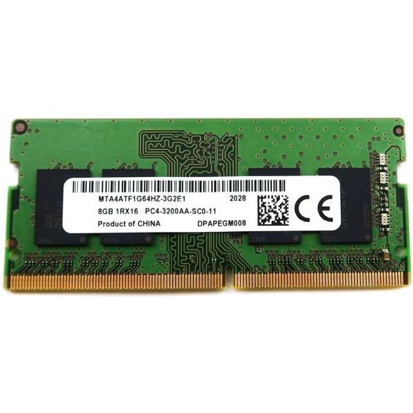 마이크론 테크놀로지 MTA4노트북 데스크탑 미니 및 올인원용 ATF1G64Hz-3G2E1 8GB 3200MHz DDR4 260핀 SODIMM PC4-25600 메모리 모듈  마이크