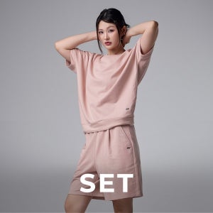 [SET] STL 베이비테리 반팔 맨투맨 & 하프 팬츠 세트