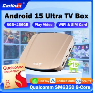 칼린킷 카플레이 AI 박스 울트라 5G 4G SM6350 8G+128GB 안드로이드 15 스마트 카 TV 박스 무선 카플레이 안드로이드 오토 넷플릭스 IPTV 지원