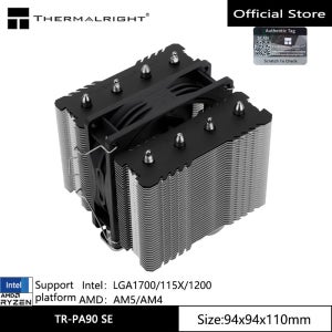 Thermalright TR-PA90 SE 4 히트 파이프 CPU 공랭식 라디에이터, 듀얼 타워 단일 선풍기, LGA1700, 115X, 1200, AM5, AM4 지원