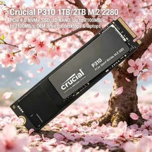 크루셜 P310 1TB/2TB M.2 2280 PCIe 4.0 NVMe SSD, 3D NAND, 최대 7100MB/s, 데스크탑 및 노트북용 OEM 드라이브