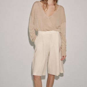 ZARA 자라 파인 니트 브이넥 점퍼 베이지핑크 8779 006 942 Beigepink