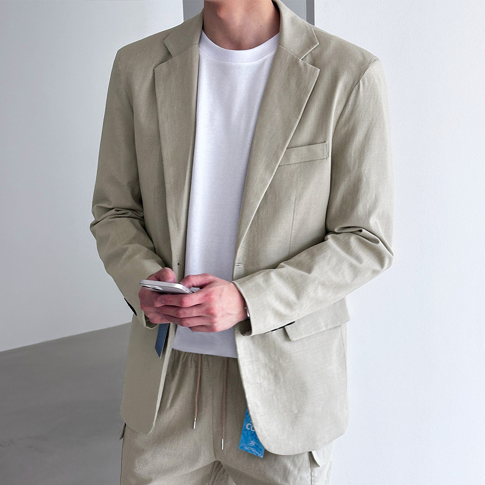 남자 여름 린넨 블레이저
