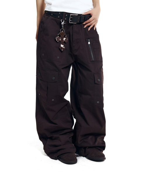 [아캄] Shirring Utility Cargo Pants (Brown) AK26PT33BR