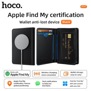 HOCO E91F 지갑형 분실방지 카드 케이스 대용량 아이폰 IOS Find My 네트워크 GPS 위치추적기 무선 충전