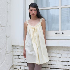 [마가린 핑거스] STRING SHIRRING ONE-PIECE (LIGHT YELLOW)