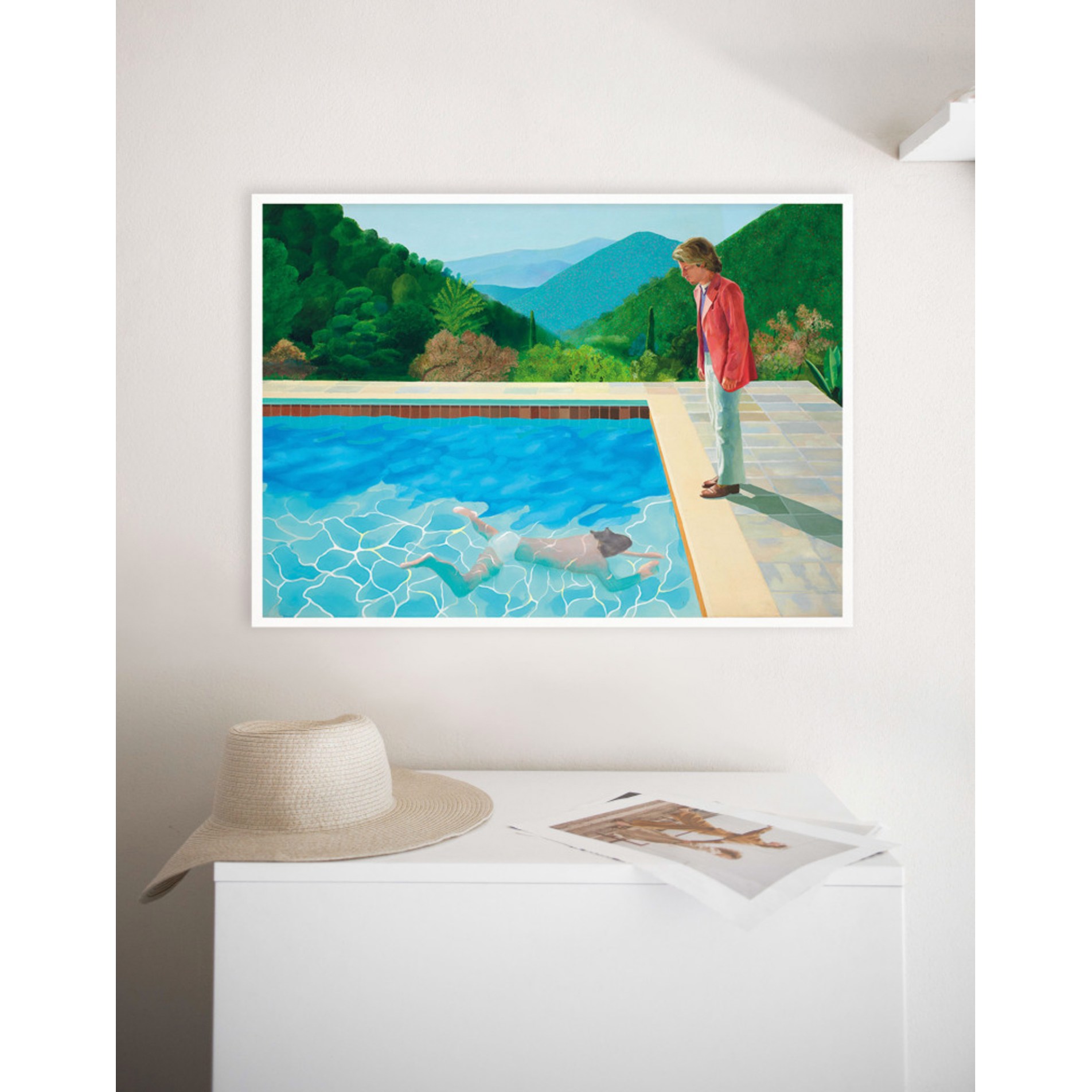 명화액자 포스터 데이비드 호크니 그림 예술가의 초상 David Hockney  3. 유광골드  A2