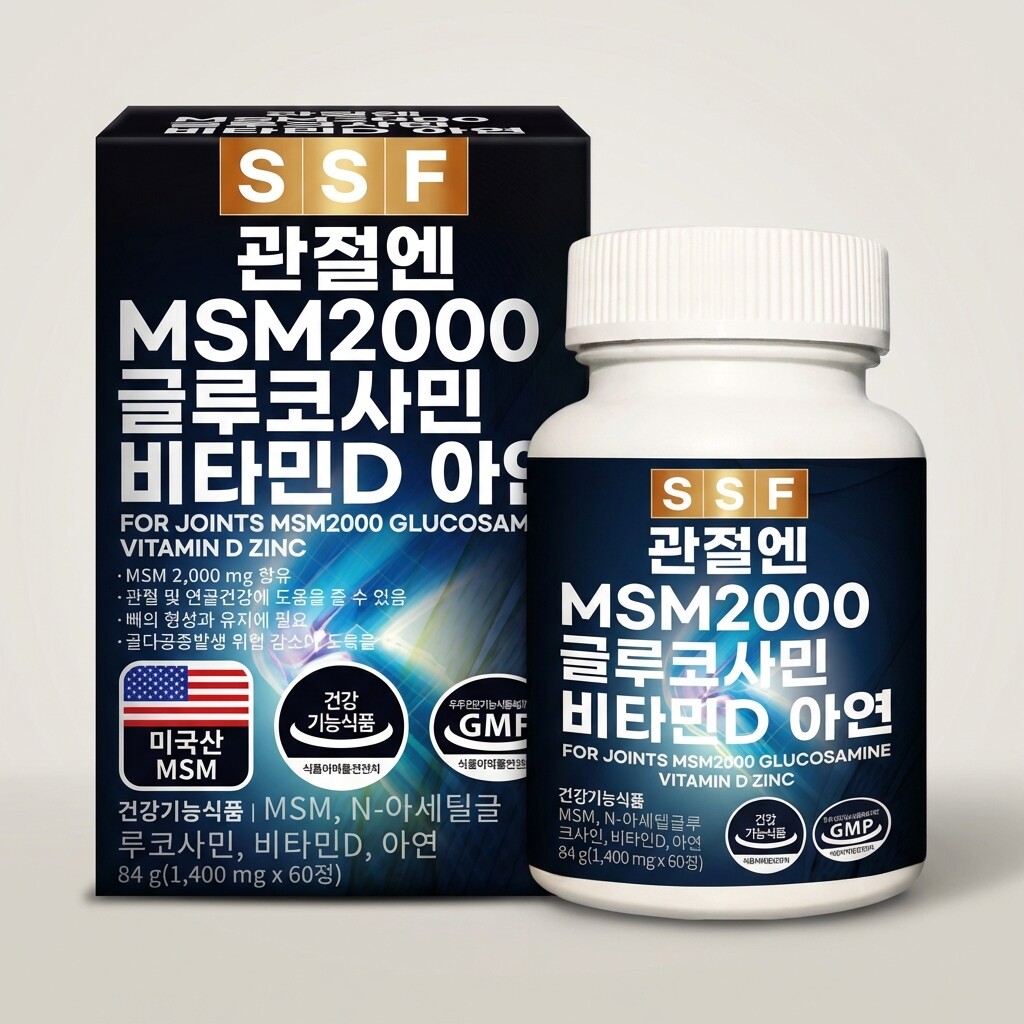 관절엔 MSM2000 글루코사민 비타민D 아연