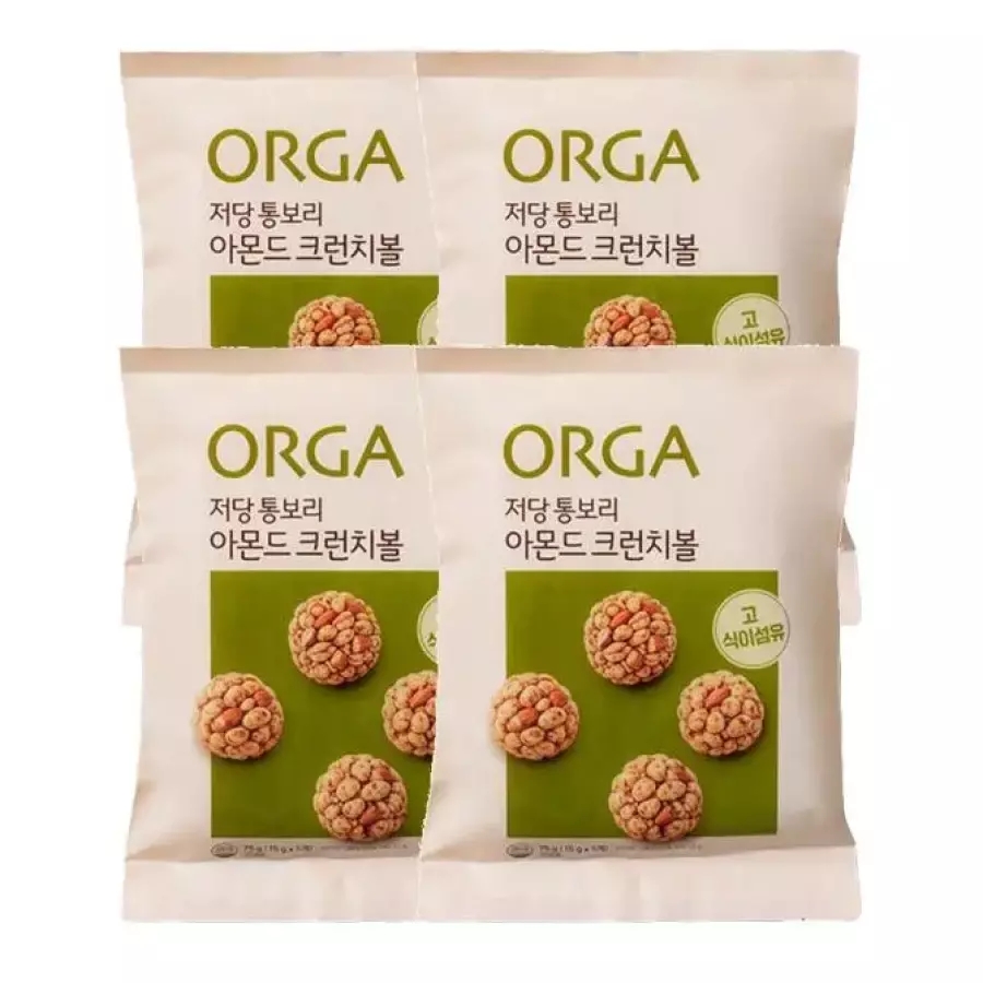 올가홀푸드(ORGA) 저당 통보리 아몬드 크런치볼 성분 분석