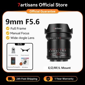 7artisans 9mm F5.6 Full-Frame 132° Wide Angle Prime Mirrorless Camera Lens For Sony E ZV-E10 A7R A75