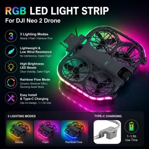 미니 플래싱 라이트 야간 비행용 멋진 컬러 RGB LED 플래싱 라이트 DJI Neo 2 비행 신호등 야간 드론 액세서리