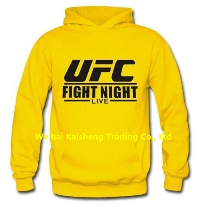 UFC MMA 스웨트셔츠 남 얼티밋 격투후드 파이팅 레터링 핫픽스 캐주얼 점퍼  3XL(185-200cm)  옐로우