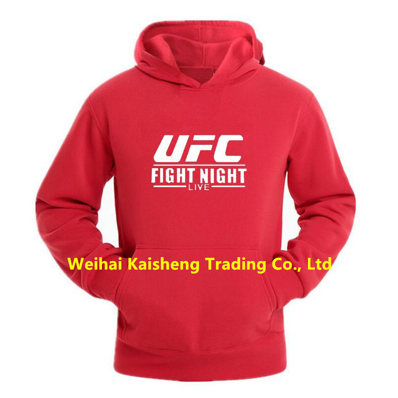 UFC MMA 스웨트셔츠 남 얼티밋 격투후드 파이팅 레터링 핫픽스 캐주얼 점퍼  XL(175-180cm)  레드