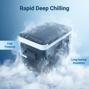 휴대용 압축기 자동차 냉장고 12/24V 휴대용 냉장고 냉동고 -15°C 최저온도, 트럭 밴 RV 캠핑카 SUV 도로 여행용