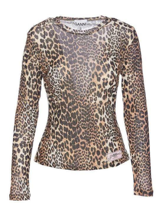 가니 메쉬 롱 슬리브 T4208943 Animal Print (50653779)