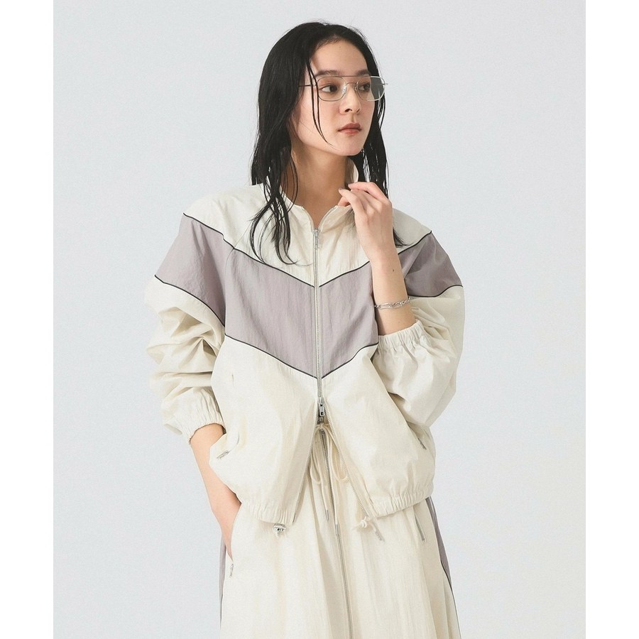 레이 빔즈 컬러 블록 트랙 재킷