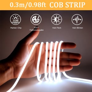 얇은 COB LED 스트립 조명 USB 전원 접착식 유연한 절단 가능 테이프 조명, LED 400개/m, 화이트 & 웜화이트, 침실, 사무실, 거울, 캐비닛, 주방 장식용