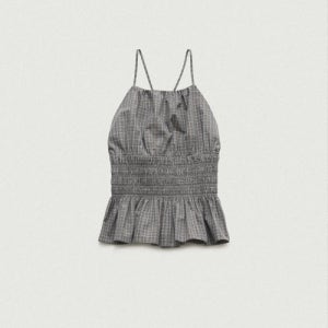 [더바넷] Eddy Check Halter Neck Blouse_Grey TB2GMFBL104-GR