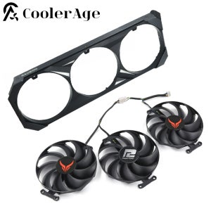 Powercolor RX 7700XT 7800XT 7900XT 7900XTX 7900GRE 레드 데빌 비디오 카드 팬 T129215BU 4핀 그래픽 카드 냉각 쉘