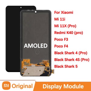 샤오미 미 11i 11X 스크린 터치 패널용 정품 AMOLED 디스플레이, 레드미 K40 프로 디지타이저 부품, 포코 F3 F4 블랙 샤크 4 4S, 6.67 인치