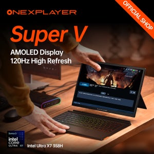 원엑스플레이어 슈퍼 V 2-in-1 노트북 인텔 울트라 X7 358H 14인치 2.8K OLED 게이밍 태블릿 PC 아크 B390 48GB 1TB SSD