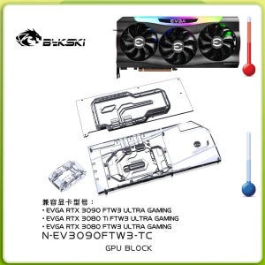 EVGA RTX3090 /3080 FTW3 울트라 게이밍 GPU 카드/구리 라디에이터/액티브 백플레이트 RGB SYNC /N-EV3090FTW3-TC용 Bykski 워터 블럭