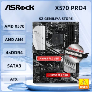 ASROCK X570 메인보드 X570 Pro4 AMD AM4 DDR4 128GB 2x 하이퍼 M.2 지원 5600 4100 1600 5700 5900 3200 CPU ATX