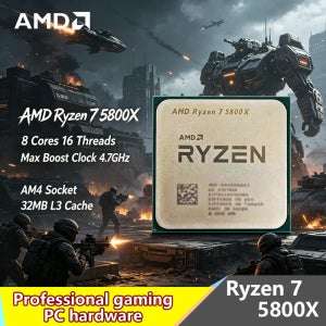 AMD 라이젠 7 5800X 트레이 CPU | 8C16T, 4.7GHz 부스트, 32MB L3, AM4 언락 프로세서, 게이밍 데스크탑용 박스 없음