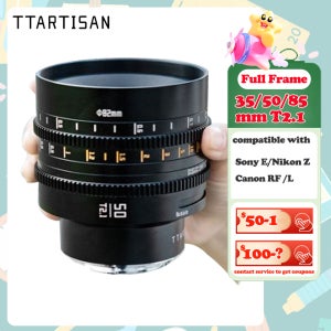 TTArtisan 35mm/50mm/85mm T2.1 풀프레임 수동 초점 시네 렌즈 듀얼 보케 프라임 렌즈 (소니 E, 니콘 Z, 캐논 RF L 마운트 호환)