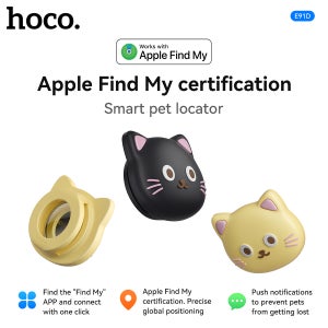 HOCO E91D 분실 방지 장치 스마트 태그 GPS 미니 트래커 애완견/고양이용 IOS Find My 앱 호환 위치 추적기 고양이 목걸이형