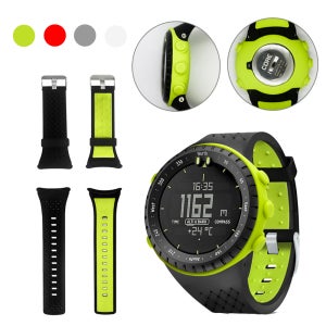 2in1 TPU 케이스 커버 + Sunto Core 용 Suunto 스트랩 코어 팔찌 밴드 용 Suunto Core 스마트 시계 스트랩 용 실리콘 시계 밴드