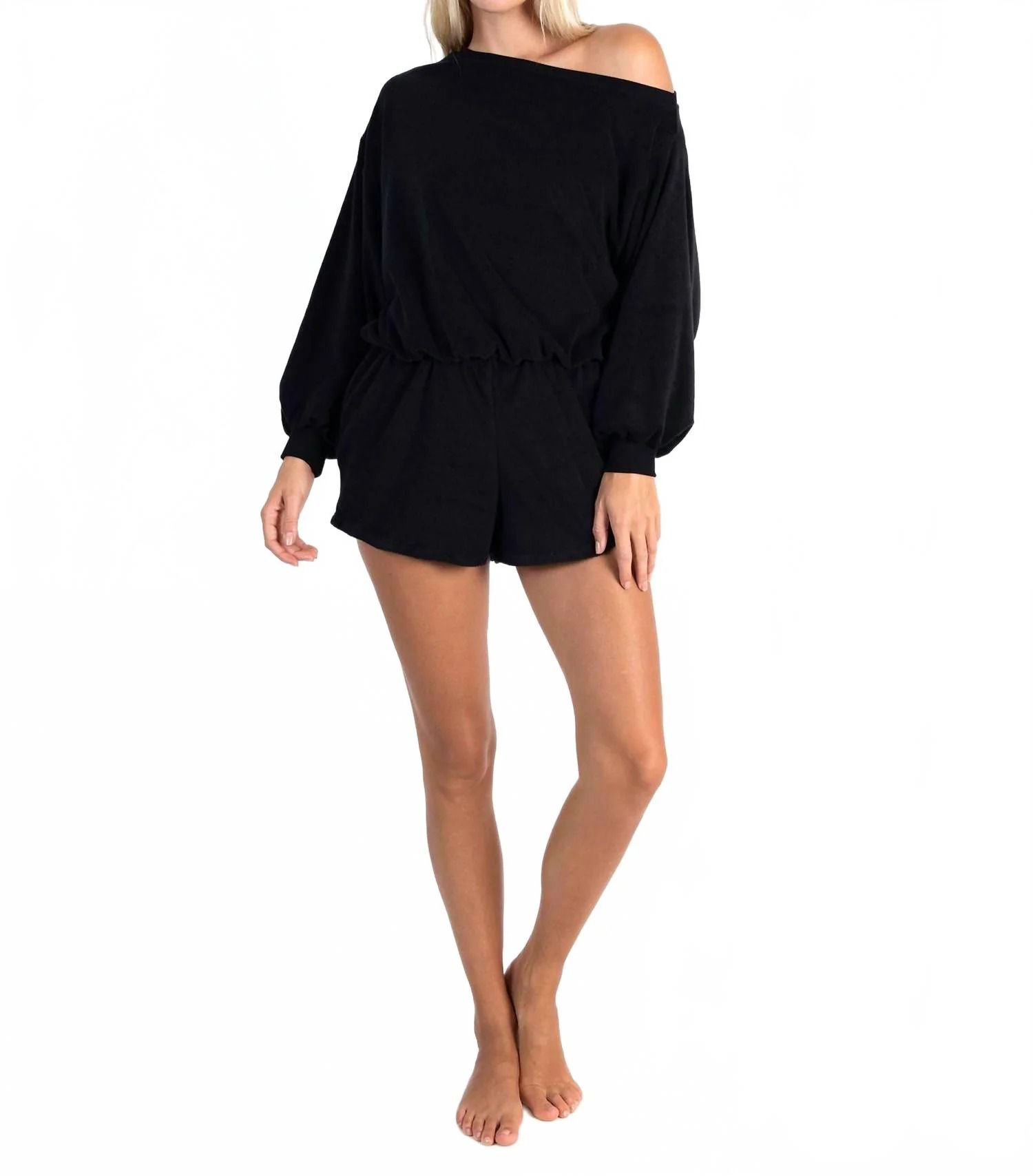 LVHR 말리아 오프 숄더 점프수트 블랙 더 malia off the shoulder romper in black 8604947087420 157100821