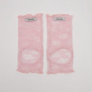 OPEN TOE LACE LEG WARMER PINK